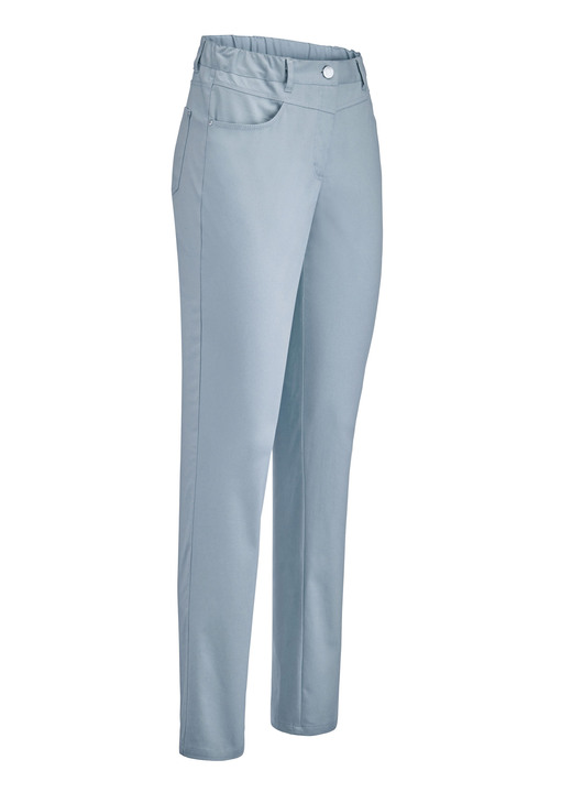 Hosen mit Knopf- und Reißverschluss - Hose in 4-Pocket-Form, in Größe 018 bis 052, in Farbe HELLBLAU Ansicht 1