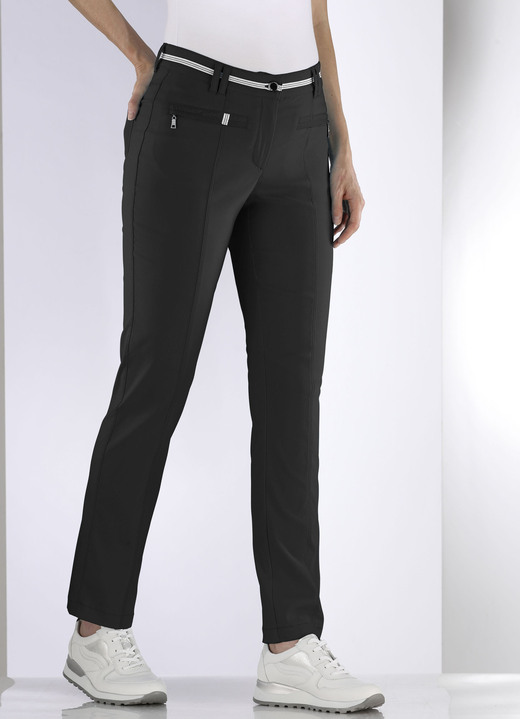 Hosen mit Knopf- und Reißverschluss - Aufwendig gearbeitete Hose, in Größe 017 bis 052, in Farbe TÜRKIS Ansicht 6