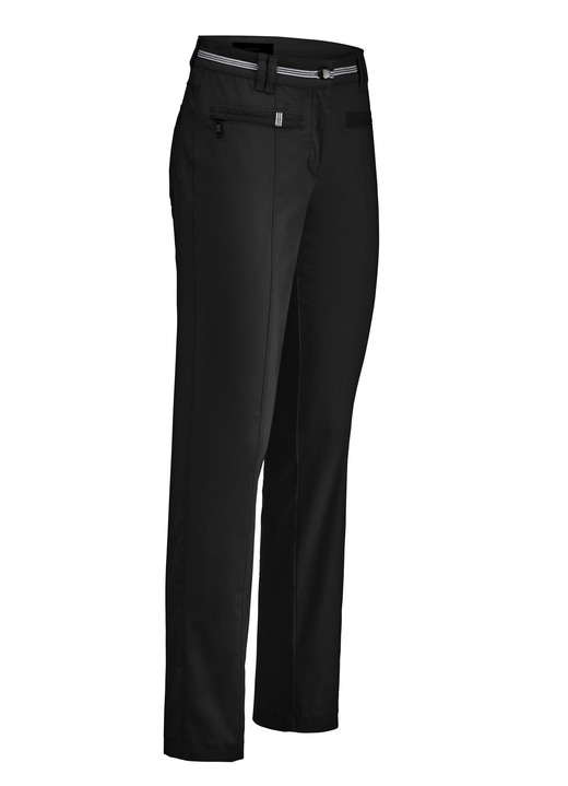 Hosen mit Knopf- und Reißverschluss - Aufwendig gearbeitete Hose Hosen mit Knopf- und Reißverschluss - Aufwendig gearbeitete Hose, in Größe 017 bis 052, in Farbe SCHWARZ