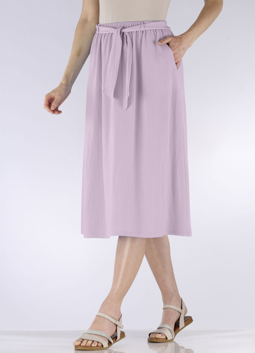 Uni - Rock mit Stoffbindeband Ansicht 6 Uni - Rock mit Stoffbindeband, in Größe 018 bis 052, in Farbe HELLBLAU Ansicht 6