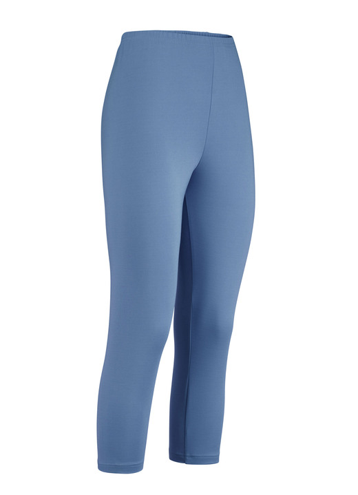 Hosen in Schlupfform - Capri-Leggings, in Größe (36/38) bis (52/54), in Farbe JEANSBLAU Ansicht 1
