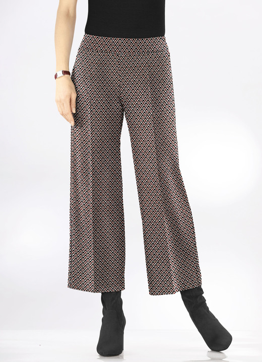 culotten - Culotte in bequemer Schlupfform, in Größe 036 bis 054, in Farbe BEIGE-SCHWARZ-TÜRKIS Ansicht 2