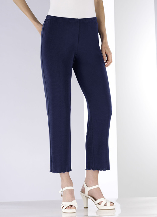 7/8-Hosen, Capris, Bermudas - Weich fließende, 7/8-lange Hose, in Größe 036 bis 060, in Farbe PETROL Ansicht 7