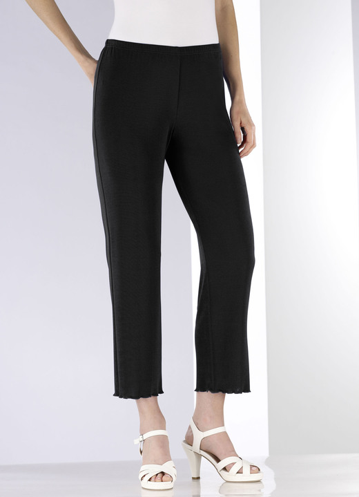 7/8-Hosen, Capris, Bermudas - Weich fließende, 7/8-lange Hose, in Größe 036 bis 060, in Farbe SCHWARZ Ansicht 3