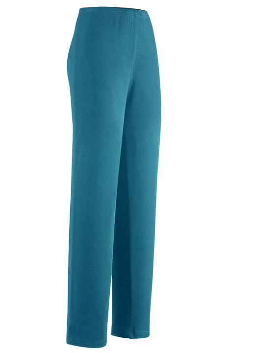 Damenmode - Hose mit edlem Glanz, in Größe 020 bis 060, in Farbe PETROL Ansicht 1
