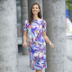 Kleider - Kleid mit farbbrillantem Inkjet-Druck – Farbe BLAU-ORANGE-BUNT – Ansicht 2 Kleider - Kleid mit farbbrillantem Inkjet-Druck, in Größe 034 bis 050, in Farbe BLAU-ORANGE-BUNT – Farbe BLAU-ORANGE-BUNT – Ansicht 2