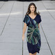 Sommerkleider - Kleid mit Chiffon-Besatz – Farbe MARINE-GRÜN-BUNT – Ansicht 1 Sommerkleider - Kleid mit Chiffon-Besatz, in Größe 036 bis 052, in Farbe MARINE-GRÜN-BUNT – Farbe MARINE-GRÜN-BUNT – Ansicht 1