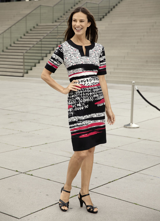 Kleider - Kleid in Schlupfform Ansicht 2 Kleider - Kleid in Schlupfform, in Größe 034 bis 050, in Farbe SCHWARZ-ROT-ECRU Ansicht 2