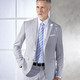 - Sakko mit Einstecktuch, in Größe 024 bis 060, in Farbe HELLGRAU MELIERT – Farbe HELLGRAU MELIERT – Ansicht 3