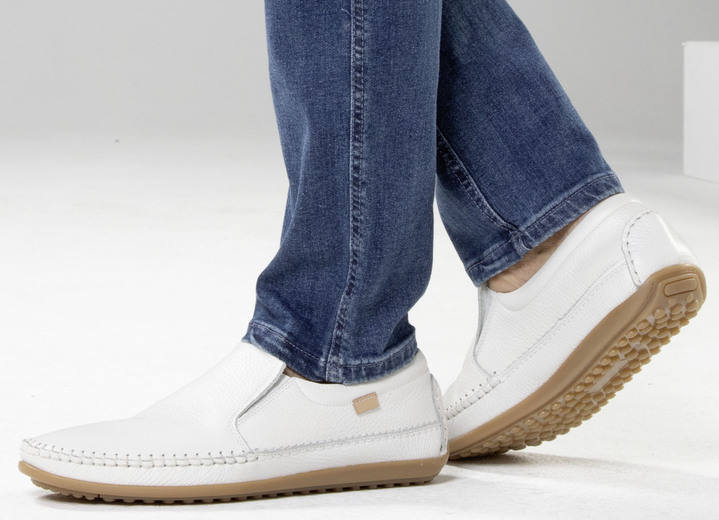 Slipper & Schnürschuhe - GINO GALANTE, leichte Herren-Slipper, mit Gummizug, in Größe 040 bis 046, in Farbe WEISS Ansicht 2