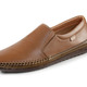 Slipper & Schnürschuhe - GINO GALANTE, leichte Herren-Slipper, mit Gummizug, in Größe 040 bis 046, in Farbe WEISS – Farbe COGNAC-BRAUN – Ansicht 1