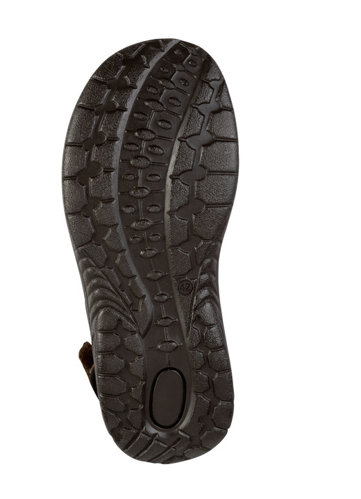 Sandalen & Pantoletten - GINO GALANTE, komfortable Herren-Trekkingsandalen, aus Leder, in Größe 040 bis 046, in Farbe SCHWARZ-GRAU Ansicht 6