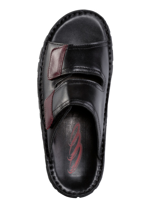 Sandalen & Pantoletten - GINO GALANTE, klassische Herren-Pantoletten, aus Leder, in Größe 040 bis 047, in Farbe SCHWARZ-CHIANTI Ansicht 2