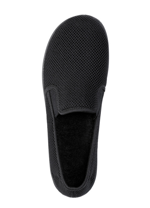 Hausschuhe - Leichte Herren-Hausschuhe, mit Gummizug, in Größe 040 bis 047, in Farbe SCHWARZ Ansicht 2