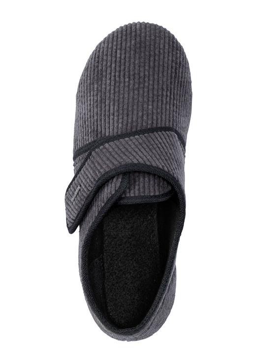 Hausschuhe - Klassische Herren-Hausschuhe, mit Klettverschluss, in Größe 040 bis 046, in Farbe MARINE Ansicht 5