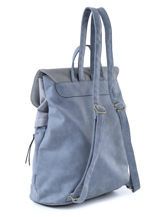 Taschen - Rucksack mit Überschlag und Drehschloss, in Farbe JEANS-GRAU Ansicht 2