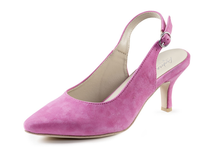 Pumps & Ballerina - Andrea Conti Sling-Pumps aus weichem Samt-Chevreauleder, in Größe 036 bis 042, in Farbe ROYAL Ansicht 4