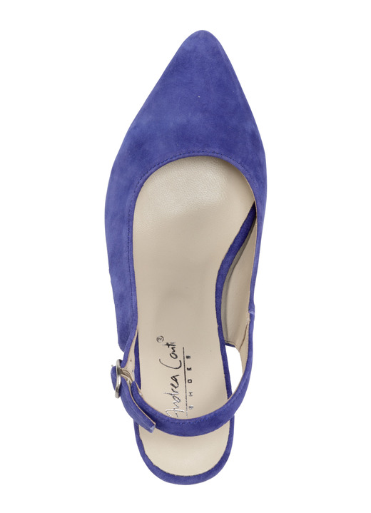 Pumps & Ballerina - Andrea Conti Sling-Pumps aus weichem Samt-Chevreauleder, in Größe 036 bis 042, in Farbe ROYAL Ansicht 2