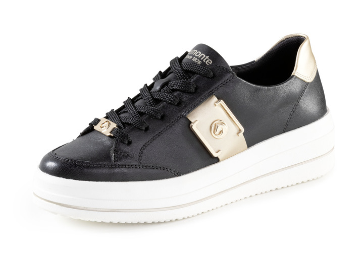 - Remonte Sneaker mit Metallic-Besätzen, in Größe 036 bis 043, in Farbe SCHWARZ-GOLD Ansicht 1