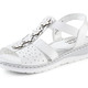 Sandaletten & Pantoletten - ELENA EDEN, sommerliche Damen-Sandalen, Weite G, aus Leder, in Größe 036 bis 042, in Farbe WEISS-SILBER – Farbe WEISS-SILBER – Ansicht 1