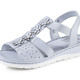 Sandaletten & Pantoletten - ELENA EDEN, sommerliche Damen-Sandalen, Weite G, aus Leder, in Größe 036 bis 042, in Farbe BLEU – Farbe BLEU – Ansicht 1