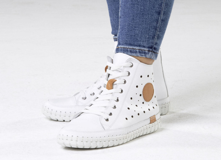 Stiefel & Stiefeletten - Gemini, sommerliche Damen-Boots, Weite G, mit herausnehmbarem Fußbett Ansicht 4 Stiefel & Stiefeletten - Gemini, sommerliche Damen-Boots, Weite G, mit herausnehmbarem Fußbett, in Größe 036 bis 042, in Farbe WEISS Ansicht 4