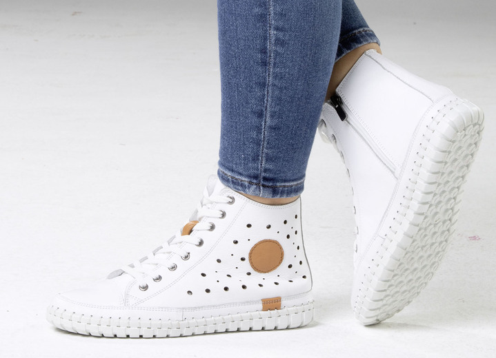 Stiefel & Stiefeletten - Gemini, sommerliche Damen-Boots, Weite G, mit herausnehmbarem Fußbett, in Größe 036 bis 042, in Farbe WEISS Ansicht 6