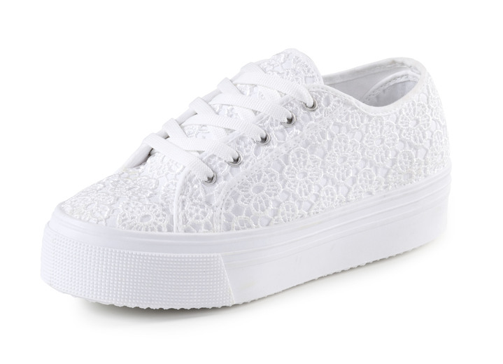 Schuhe - Elegante Damen-Schnürschuhe, mit herausnehmbarem Fußbett, in Größe 036 bis 041, in Farbe WEISS Ansicht 1