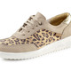Slipper & Schnürschuhe - ELENA EDEN Schnürschuh mit cognacfarbenem Leo-Print, in Größe 036 bis 042, in Farbe CAMEL-GOLD – Farbe CAMEL-GOLD – Ansicht 1