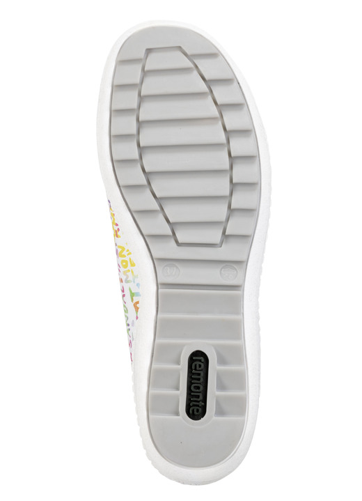 Slipper & Schnürschuhe - Remonte Sneaker aus beschichtetem, frech bedrucktem Leder, in Größe 036 bis 043, in Farbe WEISS-BUNT Ansicht 3