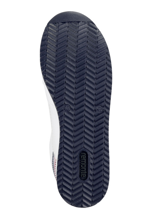 Slipper & Schnürschuhe - Remonte Sneaker aus beschichtetem Leder mit Textilbesatz, in Größe 036 bis 042, in Farbe WEISS-MARINE-ROT Ansicht 3