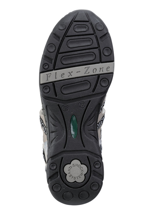 Sandaletten & Pantoletten - ELENA EDEN Sandale mit Textilbordüre, in Größe 036 bis 042, in Farbe GRAU-TAUPE Ansicht 3