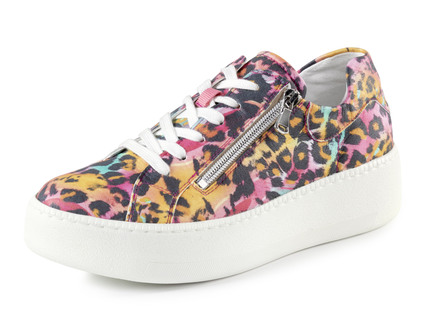 Waldläufer Sneaker mit Streuglitzer und Leo-Druck