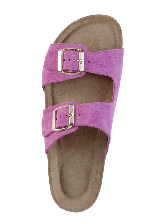 Sandaletten & Pantoletten - ELENA EDEN, bequeme Damen-Pantoletten, Weite H, aus Leder, in Größe 036 bis 042, in Farbe ORANGE Ansicht 5