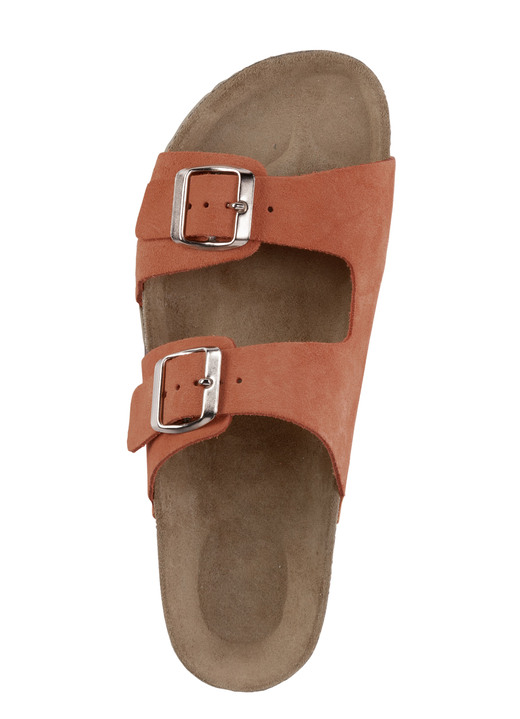 Sandaletten & Pantoletten - ELENA EDEN, bequeme Damen-Pantoletten, Weite H, aus Leder, in Größe 036 bis 042, in Farbe ORANGE Ansicht 2