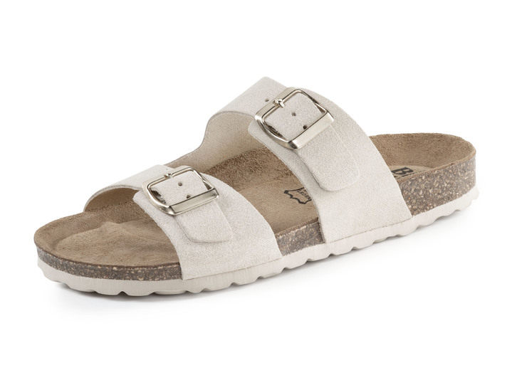 Sandaletten & Pantoletten - ELENA EDEN, bequeme Damen-Pantoletten, Weite H, aus Leder, in Größe 036 bis 042, in Farbe ORANGE Ansicht 12