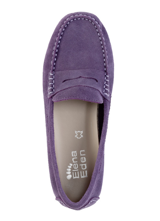 Slipper & Schnürschuhe - ELENA EDEN Mokassin-Slipper aus geschmeidigem Rind-Veloursleder, in Größe 036 bis 042, in Farbe ORANGE Ansicht 5