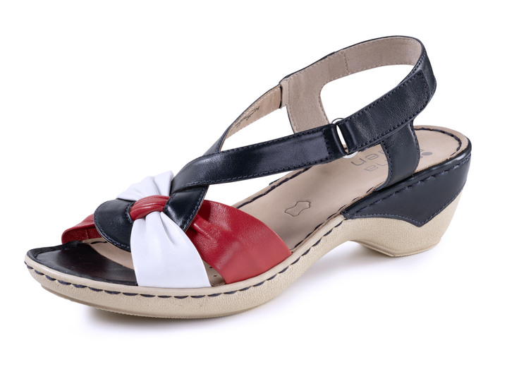 Schuhe - ELENA EDEN Sandalette aus Nappaleder, in Größe 3 1/2 bis 8, in Farbe BLAU-WEISS-ROT Ansicht 1