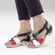 Sandaletten & Pantoletten - ELENA EDEN, elegante Damen-Sandaletten, Weite H, mit Klettspange, in Größe 3 1/2 bis 8, in Farbe BLAU-WEISS-ROT – Farbe BLAU-WEISS-ROT – Ansicht 4