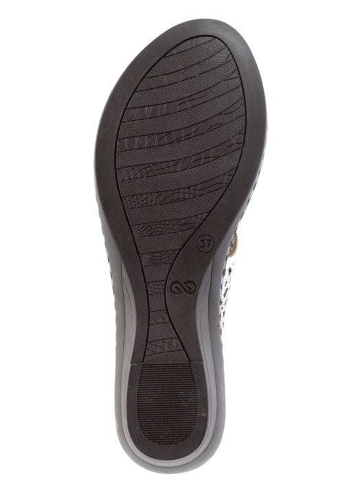 Sandaletten & Pantoletten - ELENA EDEN, sommerliche Damen-Pantoletten, aus Leder, in Größe 035 bis 041, in Farbe WEISS Ansicht 3