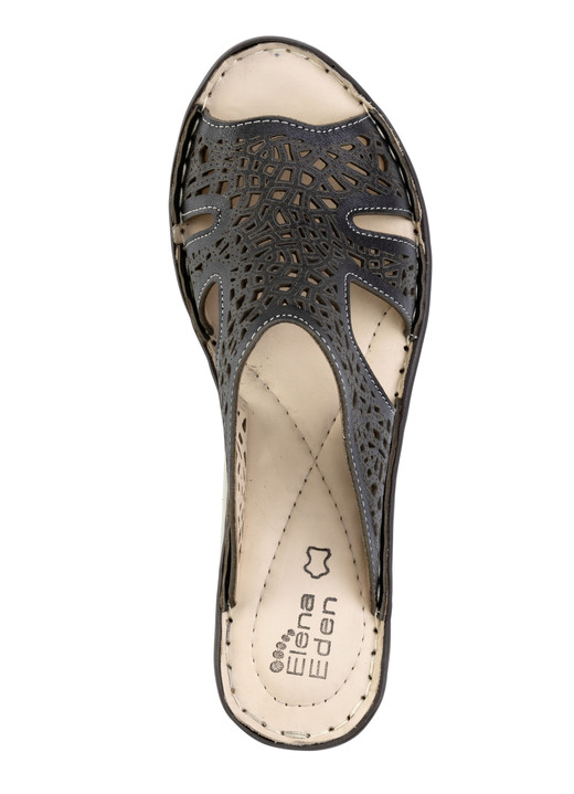 Sandaletten & Pantoletten - ELENA EDEN Pantolette aus perforiertem Nappaleder, in Größe 035 bis 041, in Farbe WEISS Ansicht 5