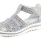 Sandaletten & Pantoletten - Waldläufer, bequeme Damen-Sandalen, Weite H, mit herausnehmbarem Fußbett – Farbe WEISS-BUNT – Ansicht 1 Sandaletten & Pantoletten - Waldläufer, bequeme Damen-Sandalen, Weite H, mit herausnehmbarem Fußbett, in Größe 3 1/2 bis 8, in Farbe MARINE – Farbe WEISS-BUNT – Ansicht 1