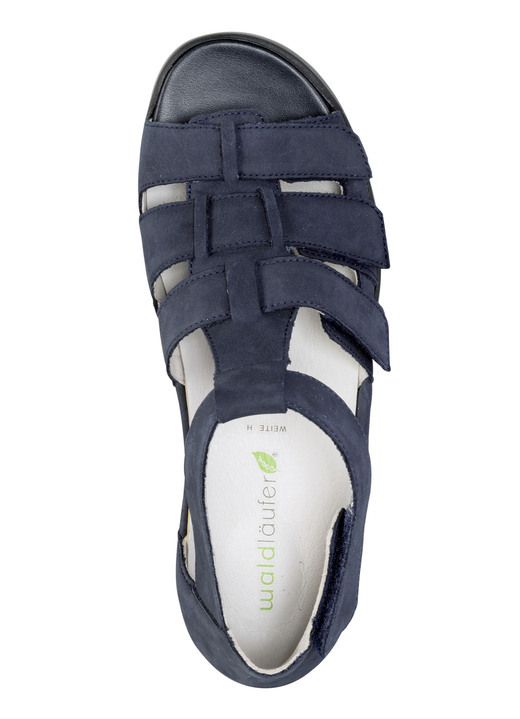 Sandaletten & Pantoletten - Waldläufer, bequeme Damen-Sandalen, Weite H, mit herausnehmbarem Fußbett, in Größe 3 1/2 bis 8, in Farbe MARINE Ansicht 2