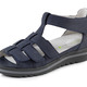Damenmode - Waldläufer, bequeme Damen-Sandalen, Weite H, mit herausnehmbarem Fußbett, in Größe 3 1/2 bis 8, in Farbe MARINE – Farbe MARINE – Ansicht 1