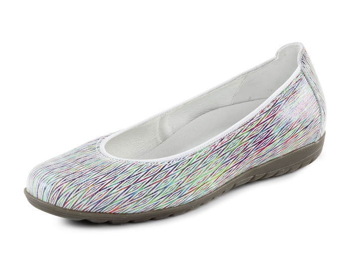 - Waldläufer Ballerinas aus Nubukleder, in Größe 3 1/2 bis 8, in Farbe WEISS-BUNT Ansicht 1