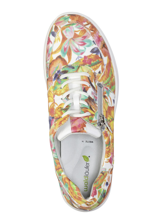 Slipper & Schnürschuhe - Waldläufer Sneaker aus beschichtetem, floral bedrucktem Textilmaterial Ansicht 2 Slipper & Schnürschuhe - Waldläufer Sneaker aus beschichtetem, floral bedrucktem Textilmaterial, in Größe 3 1/2 bis 8, in Farbe WEISS-BUNT Ansicht 2
