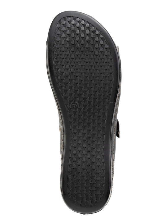 Sandaletten & Pantoletten - ELENA EDEN Pantolette aus Nappaleder mit Kontrast-Durchzügen, in Größe 036 bis 042, in Farbe SCHWARZ Ansicht 3