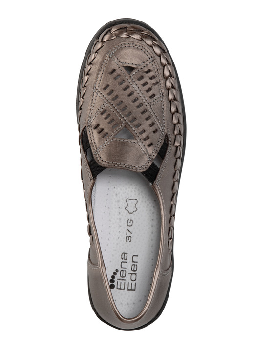 Slipper & Schnürschuhe - ELENA EDEN Slipper luftig durchbrochen und mit Flechtdurchzug, in Größe 036 bis 042, in Farbe BRONZE Ansicht 2