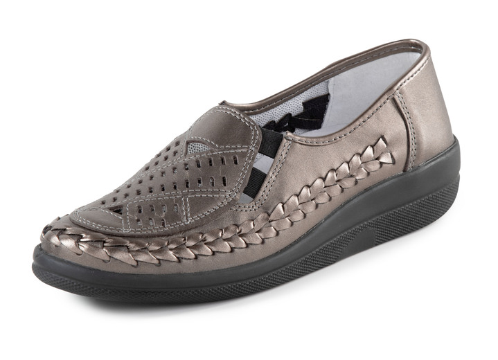 Slipper & Schnürschuhe - ELENA EDEN Slipper luftig durchbrochen und mit Flechtdurchzug Ansicht 4 Slipper & Schnürschuhe - ELENA EDEN Slipper luftig durchbrochen und mit Flechtdurchzug, in Größe 036 bis 042, in Farbe SCHWARZ Ansicht 4