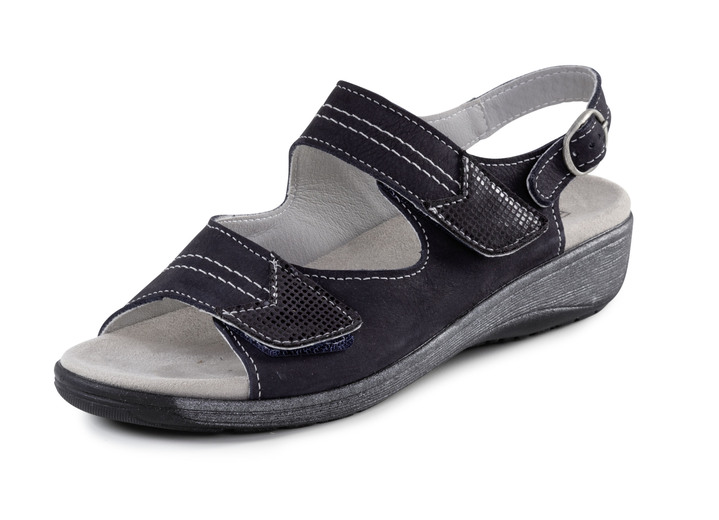 Elena Eden - ELENA EDEN, bequeme Damen-Sandalen, Weite G, mit herausnehmbarem Fußbett, in Größe 035 bis 042, in Farbe DUNKELBLAU Ansicht 1
